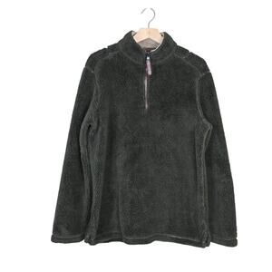 True Grit Mens S Quarter Zip Sherpa Pullover in Army Green